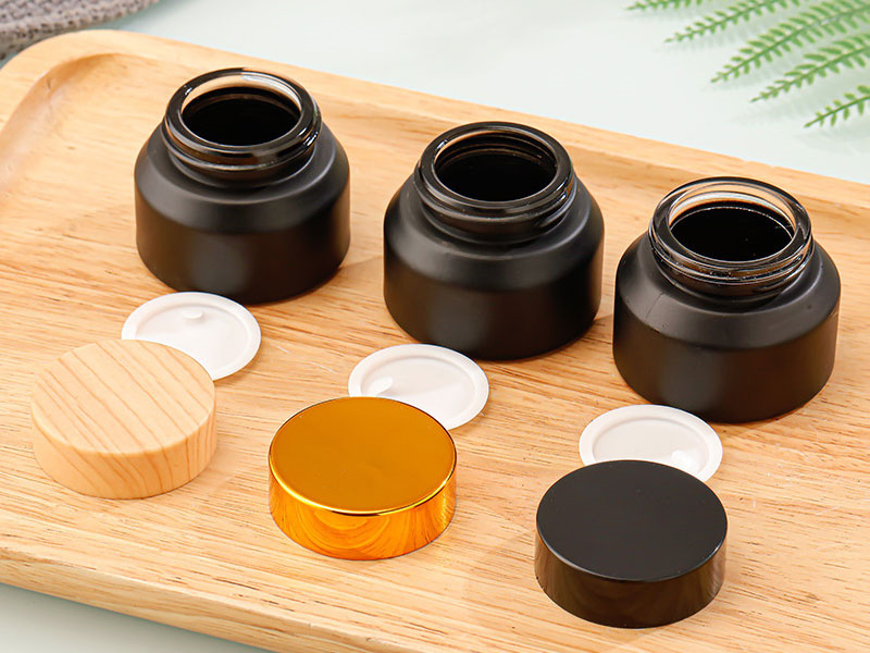 15-50g Matte Black Cream Jar Sample Bottle