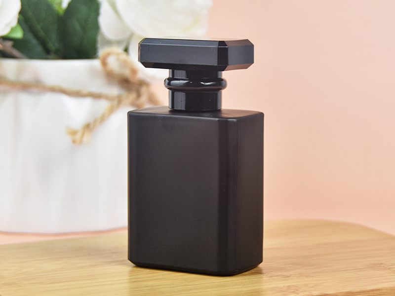 50ml square matte black glass perfume bottle