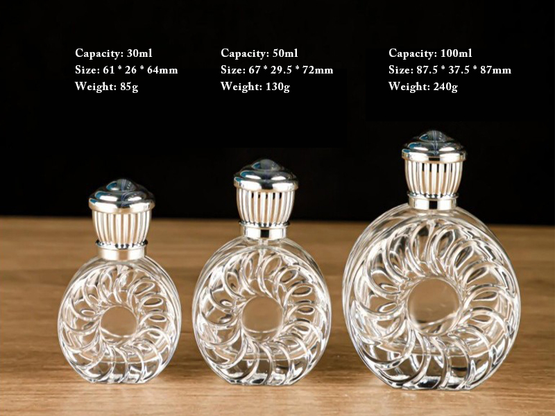30/50/100ml Oval sunflower glass perfume bottle cosmetic bottle