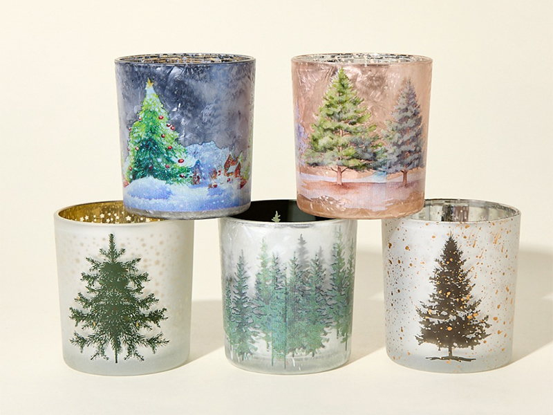 Christmas candle cup multi-color electroplating candle holder