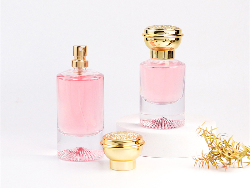 30ml/50ml round perfume bottle with transparent glass snap-on cap