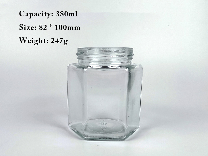 Hexagonal pickle bottle jam chili sauce glass bottle honey bottle canning bottle