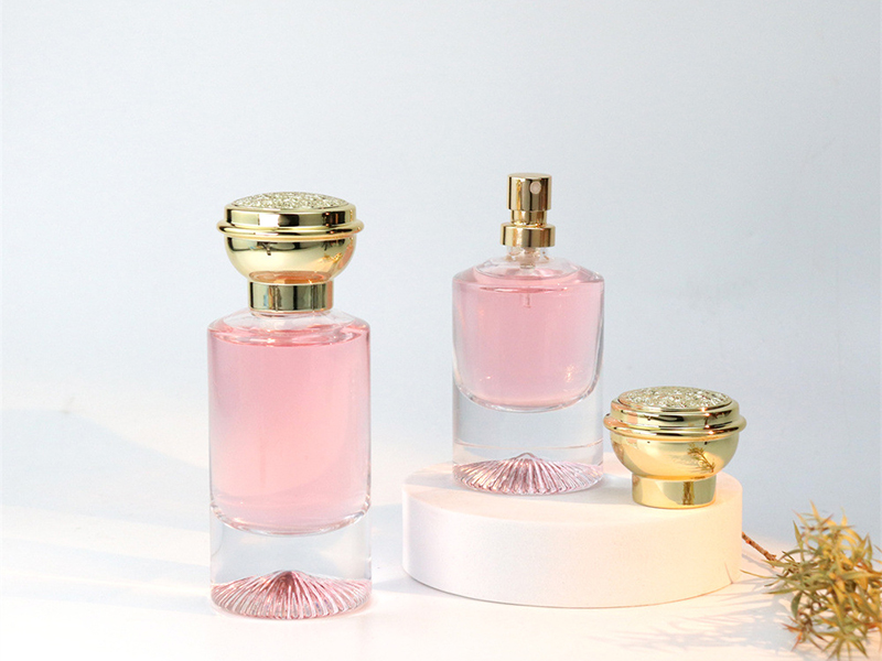 30ml/50ml round perfume bottle with transparent glass snap-on cap