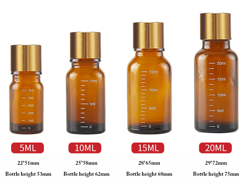 Brown scale inner stopper essential oil bottle dropper bottle