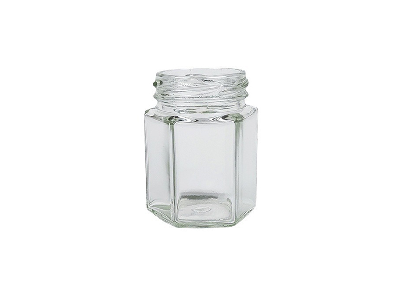 Hexagonal pickle bottle jam chili sauce glass bottle honey bottle canning bottle