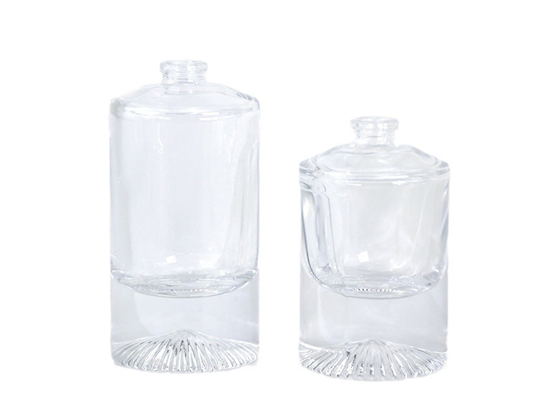 30ml/50ml round perfume bottle with transparent glass snap-on cap