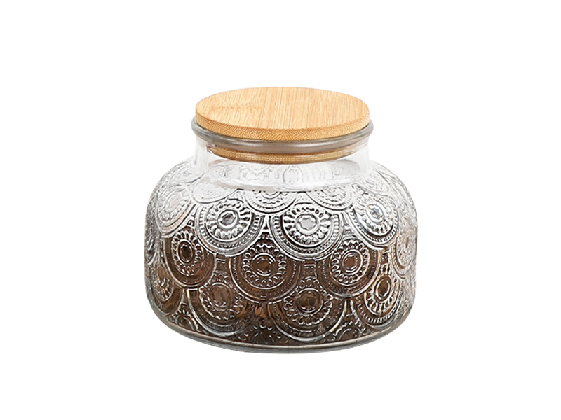 Glass storage jars sealed jars embossed glass bottles glass empty bottles