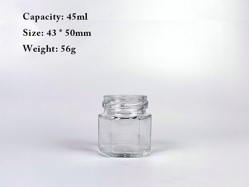 Hexagonal pickle bottle jam chili sauce glass bottle honey bottle canning bottle