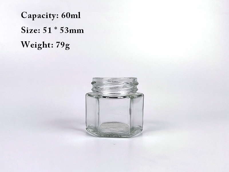 Hexagonal pickle bottle jam chili sauce glass bottle honey bottle canning bottle