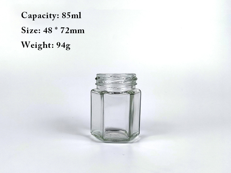 Hexagonal pickle bottle jam chili sauce glass bottle honey bottle canning bottle