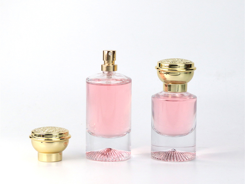 30ml/50ml round perfume bottle with transparent glass snap-on cap