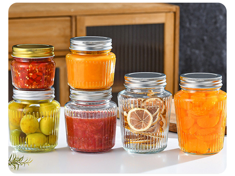 New vertical pattern glass bottle pickle bottle  high temperature resistant sub-bottle