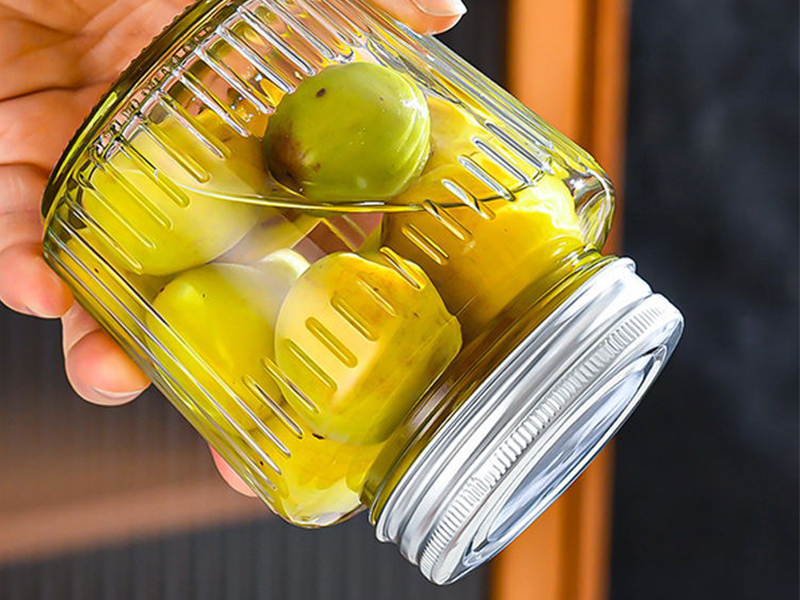 New vertical pattern glass bottle pickle bottle  high temperature resistant sub-bottle