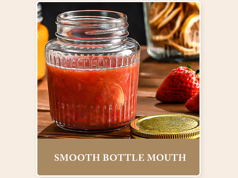 New vertical pattern glass bottle pickle bottle  high temperature resistant sub-bottle