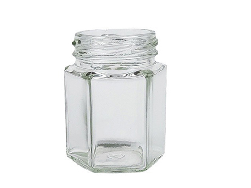 Hexagonal pickle bottle jam chili sauce glass bottle honey bottle canning bottle