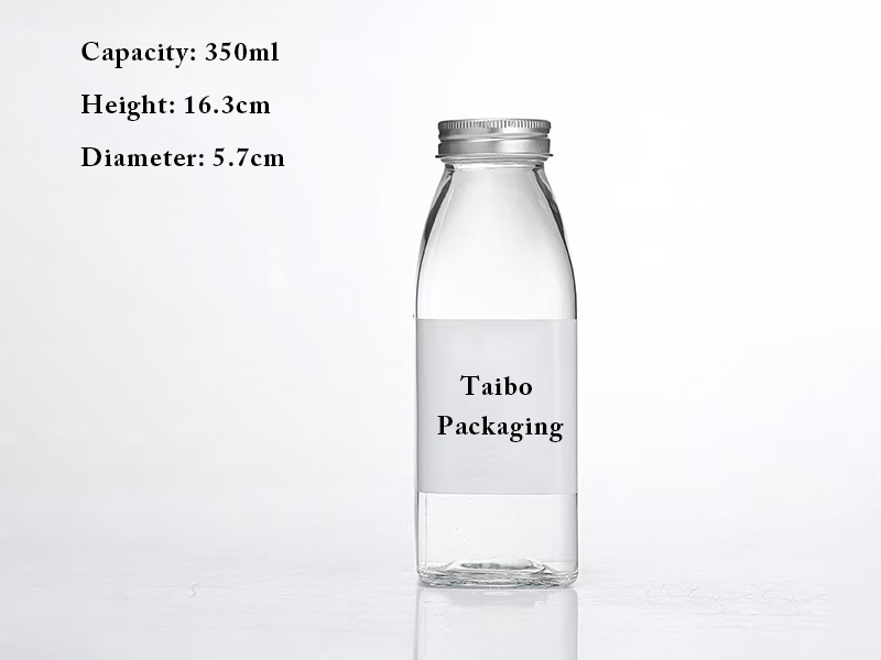 Wholesale square round glass juice bottle with lid