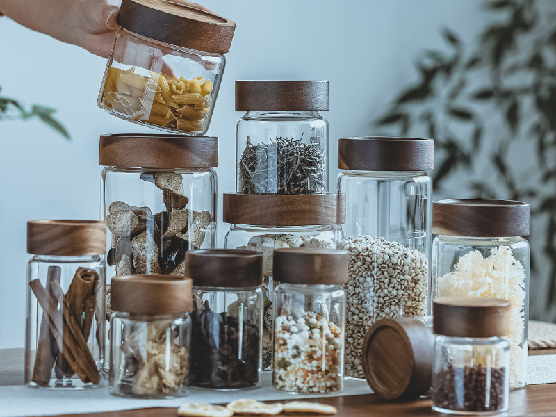 Food grade glass storage jars sealed jars with lids storage glass jars