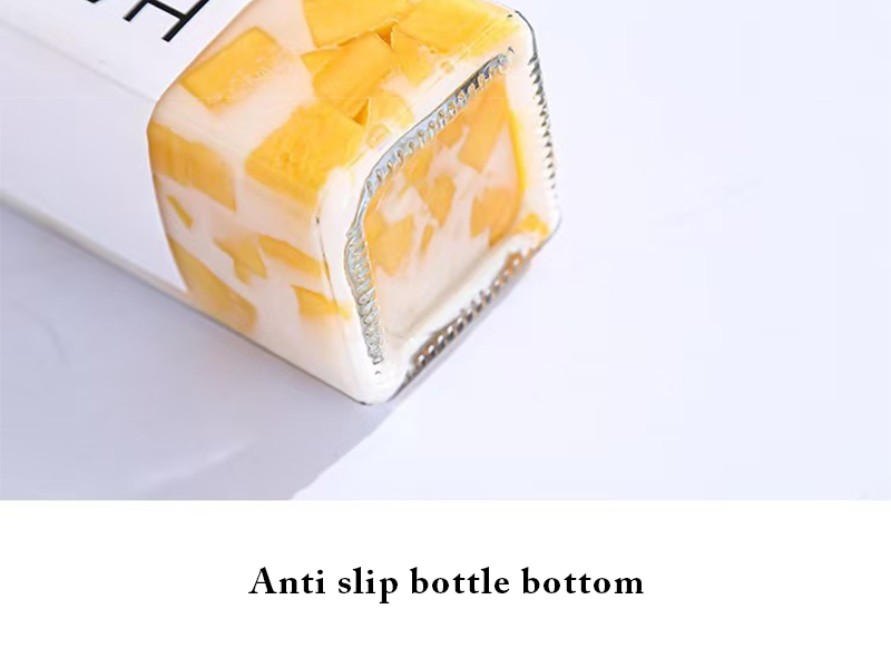 Wholesale square round glass juice bottle with lid