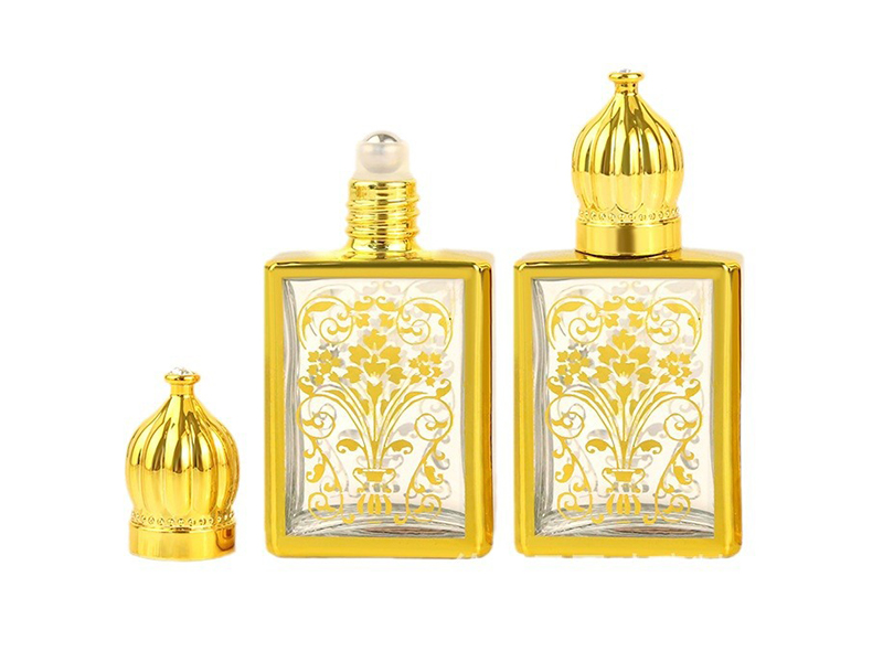 15ml gold-plated square perfume bottle electroplated essential oil bottle